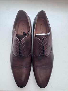 Aldo Brown Leather Cap Toe Oxford Dress Shoes | Men’s Size 13
